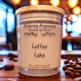 Coffee Cake handmade soy candle by Flickering Fragrances