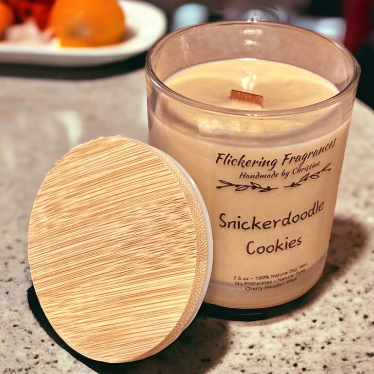 Snickerdoodle Cookies handmade soy candle by Flickering Fragrances