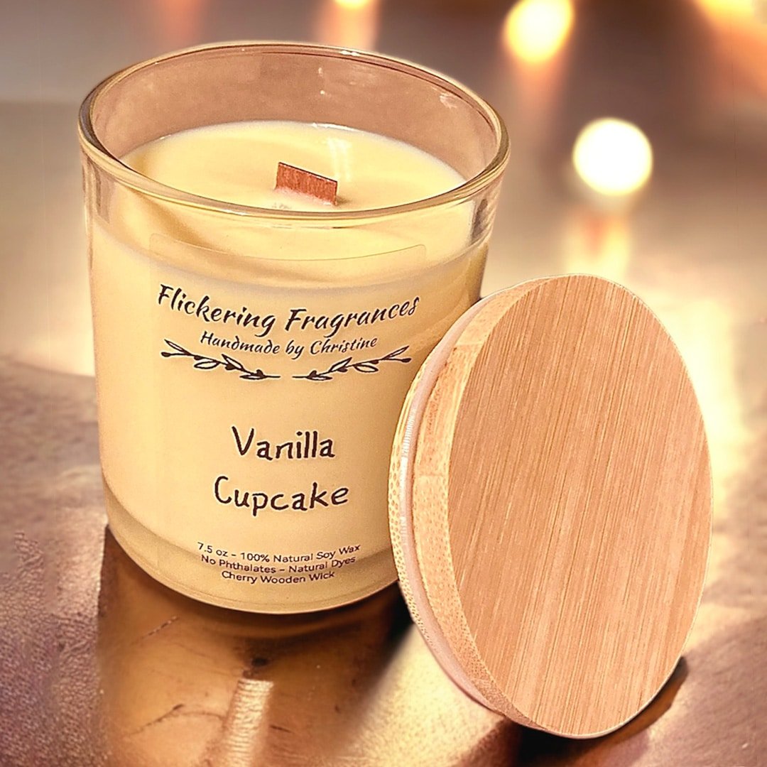 Vanilla Cupcake handmade soy candle by Flickering Fragrances